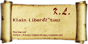 Klain Liberátusz névjegykártya